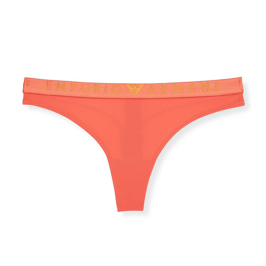 Emporio Armani Iconic Microfiber Thong- Comfortable Low Rise Cinnamon
