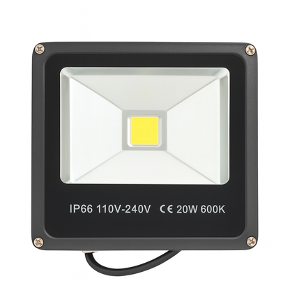 Black 20W LED floodlight / security light, outdoor LED reflector.