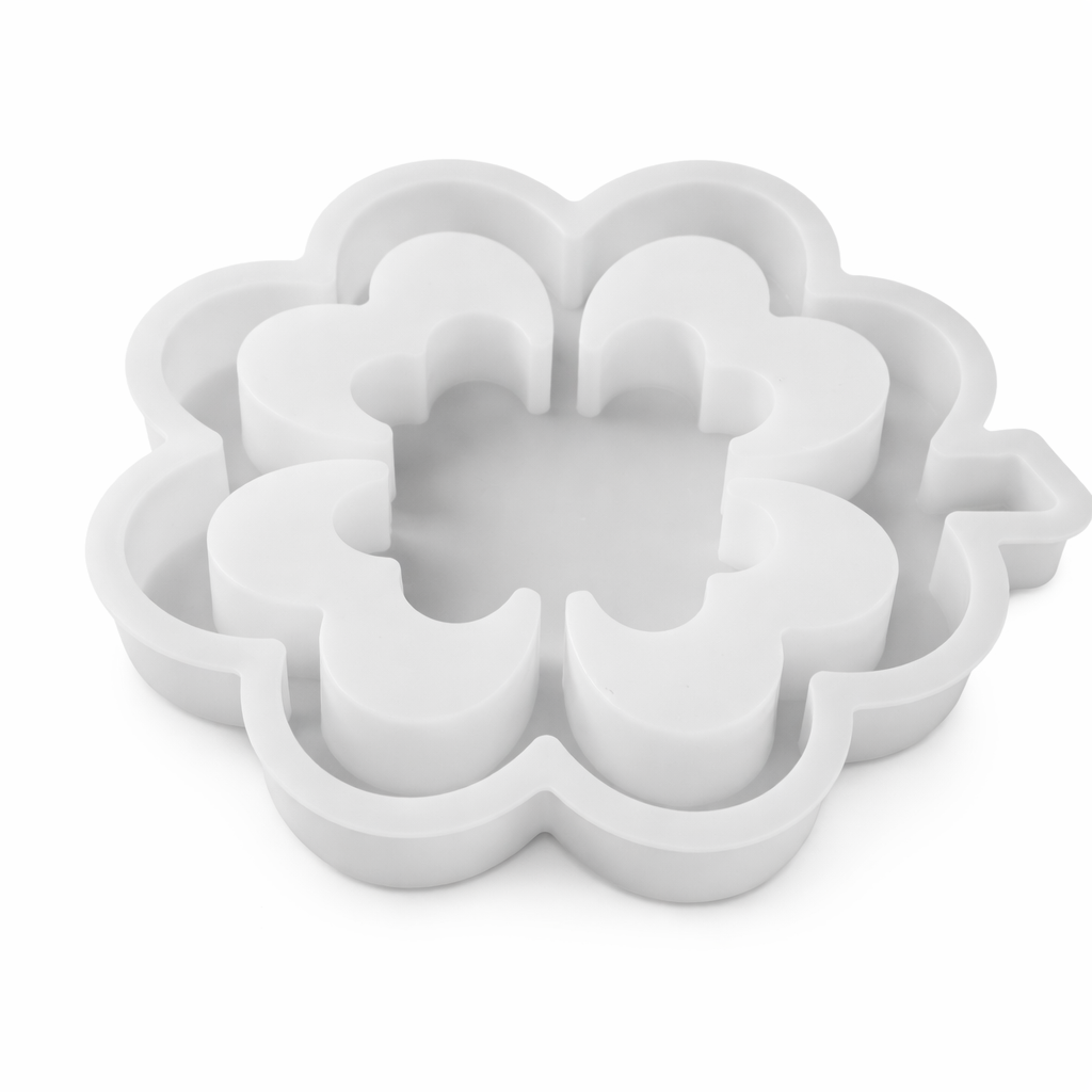 Leaf Clover Silicone Candle Holder Mold for Crafts