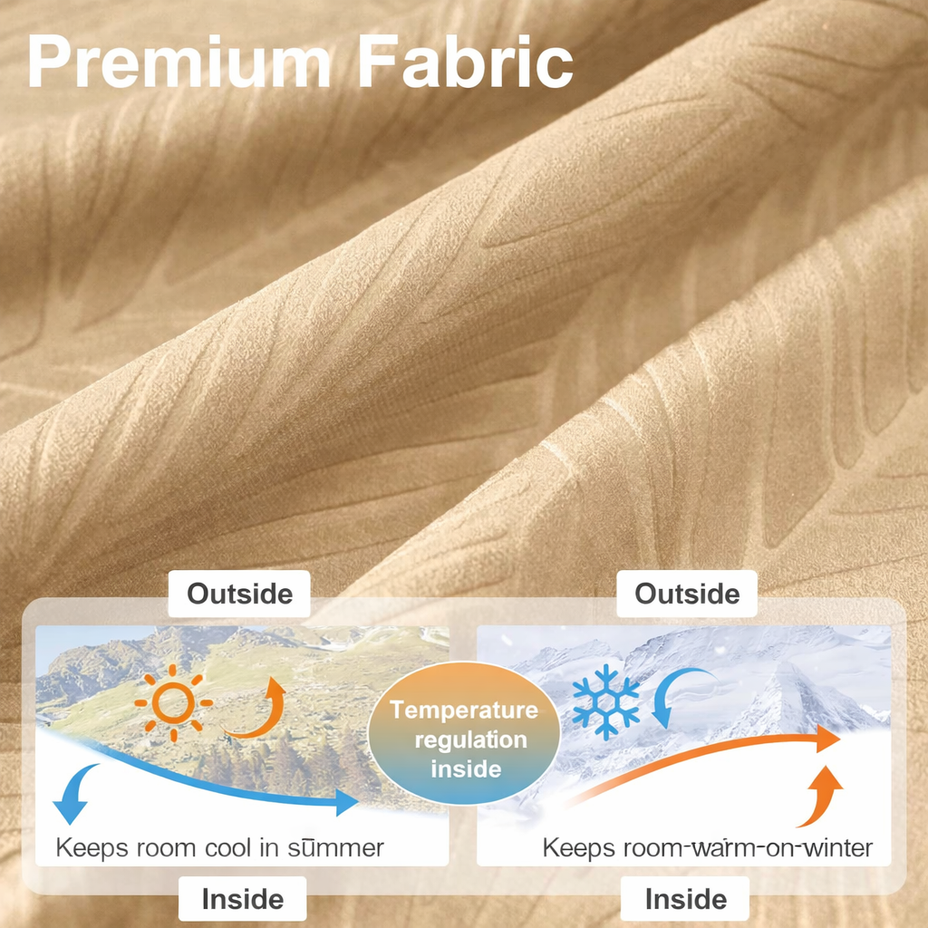 WOLTU Blackout Curtain with Ruffle Tape, Set of 1 - Opaque Thermal Velvet Curtain