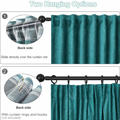 WOLTU Blackout Curtain with Ruffle Tape, Set of 1 - Opaque Thermal Velvet Curtain