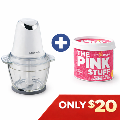 Ambiano Mini-Hacker Compact Food Processor + Stardrops Pink Stuff Miracle All-Purpose Cleaning Paste Bundle