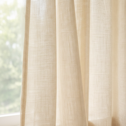 Linen Semi-Sheer Curtain voile Panels set
