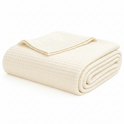 WOLTU Waffle‑Pattern Bedspread - Lightweight Throw