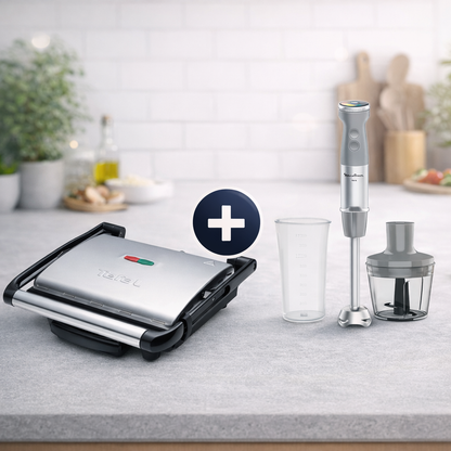 Kitchen Essentials Bundle - Tefal Grill + Moulinex Hand Mixer