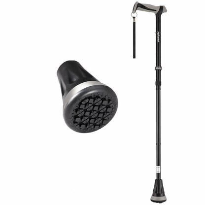 Rehand Black Terrain Folding Walking Cane with 3/4" Tips