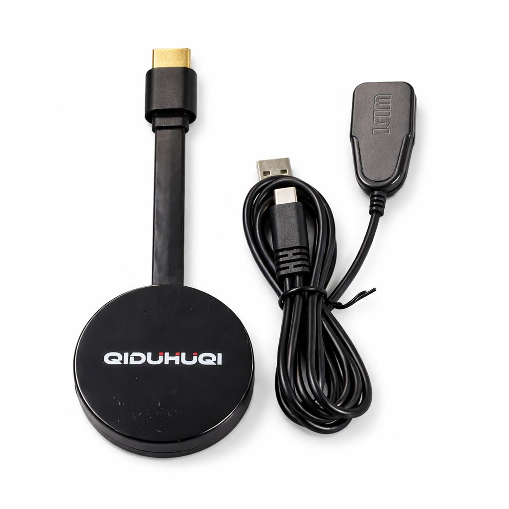 QIDUHUQI Miracast Wireless HDMI Dongle - Compact Black Streaming Receiver