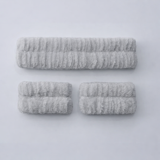 Laki Beauty Soft Absorbent Headband and Wristband Set for Skincare