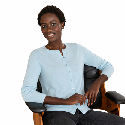 Cashmere Crew Neck Cardigan for Women