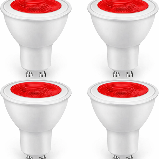 GlowsLand GU10 LED Bulbs Colour red (Pack of 4)