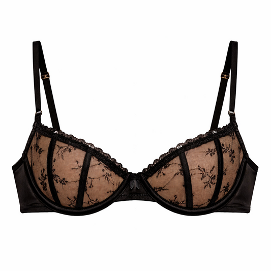 Lounge Underwear Reveal Balcony Bra - Black