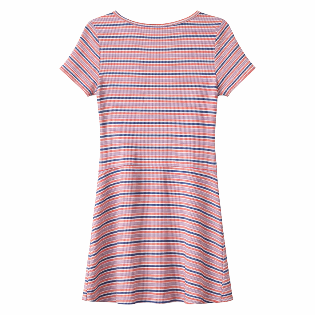 Art Class Short Sleeve Striped Dress Blue Orange Purple