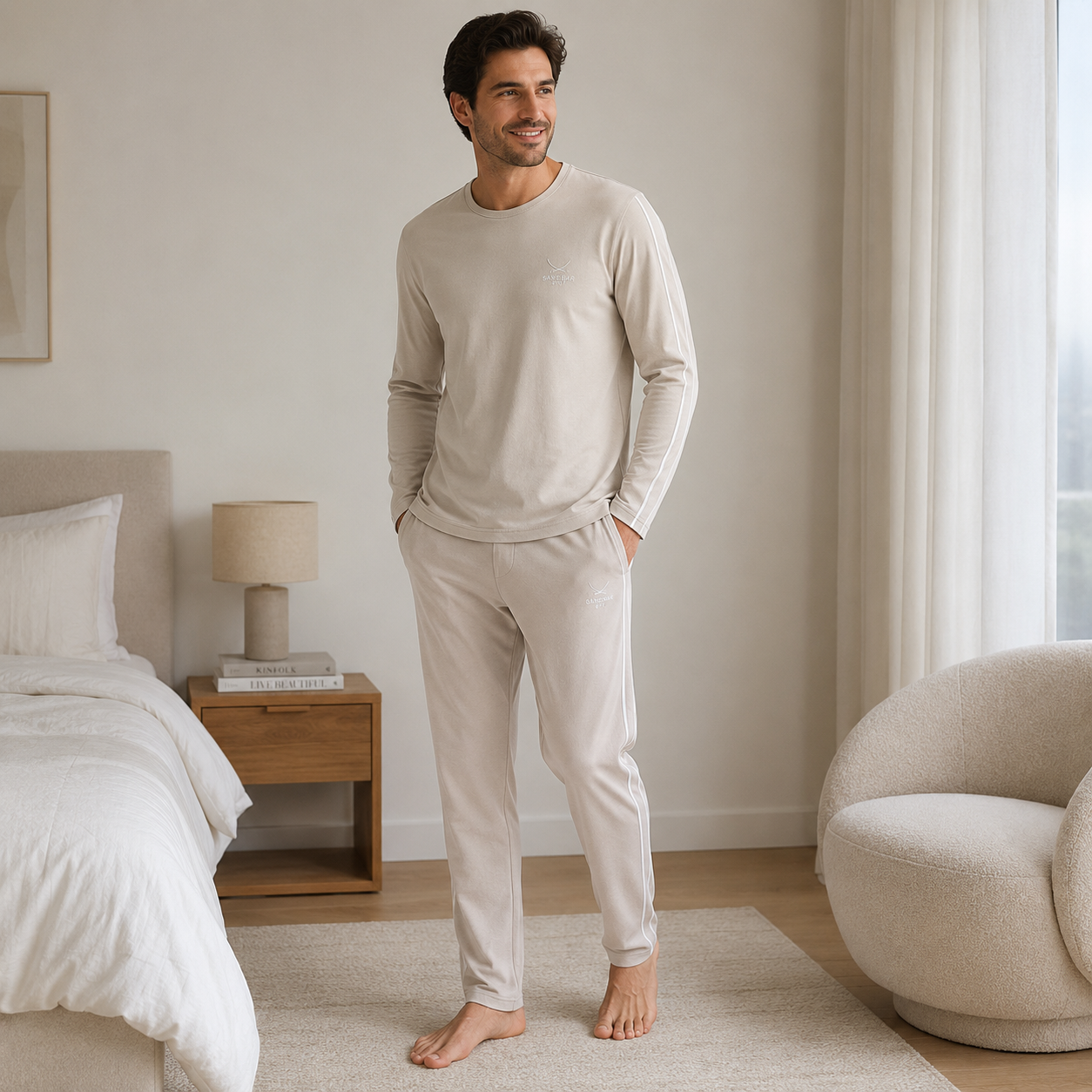 Sansibar Mens Set Soft Fabric Matching Top And Bottoms