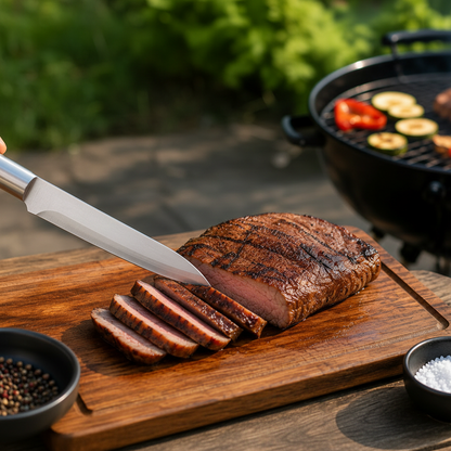 GRILLMEISTER 4-Piece Stainless Steel BBQ Grill Tool Set with Storage Case