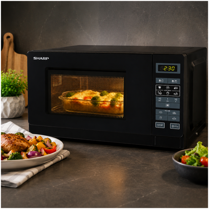 Sharp R-242 BKW Countertop  Microwave 20L 800W Black