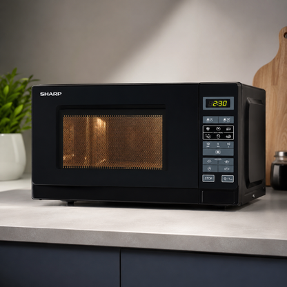 Sharp R-242 BKW Countertop  Microwave 20L 800W Black