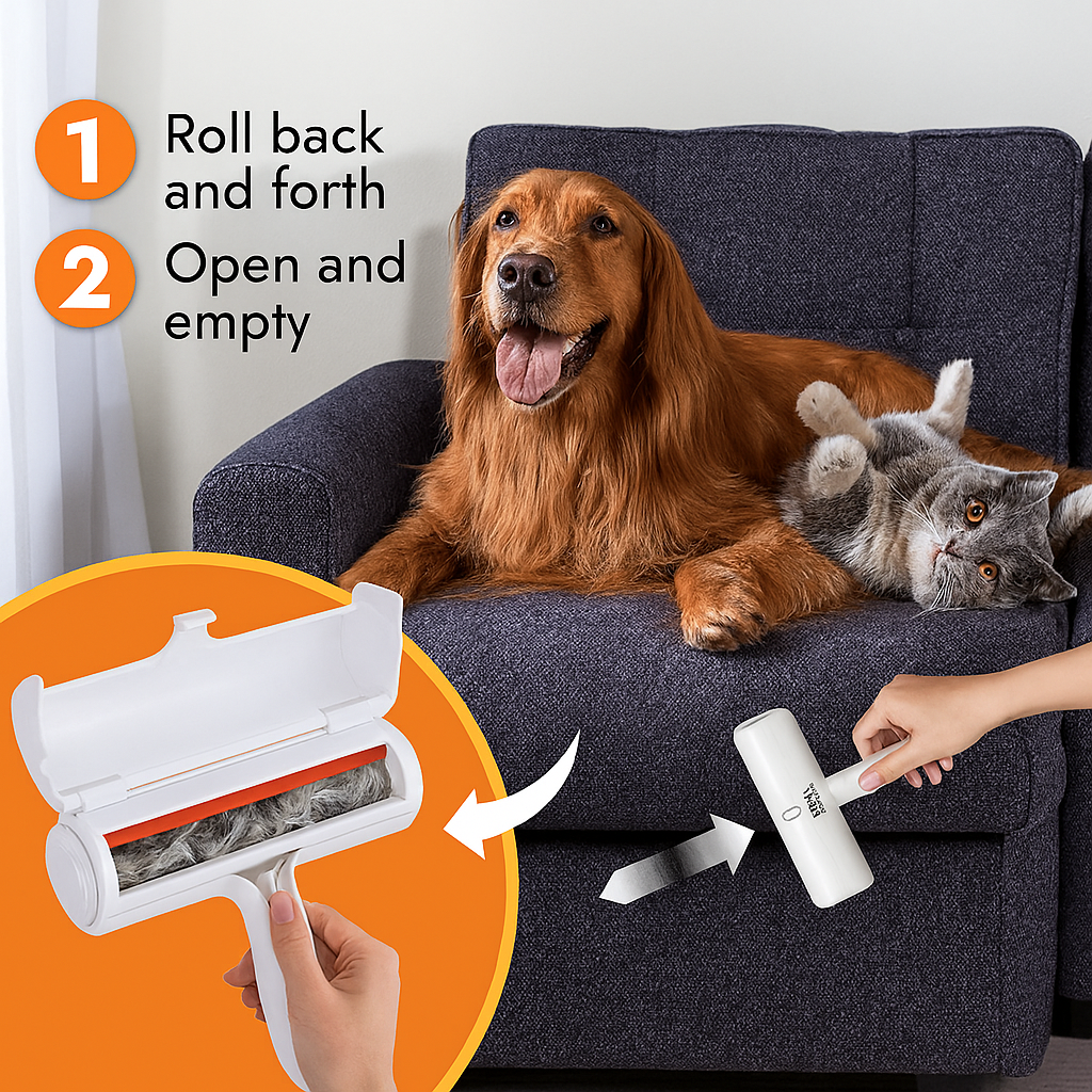 FusselMonster Pet Hair Remover Roller: Reusable Lint Roller for Furniture