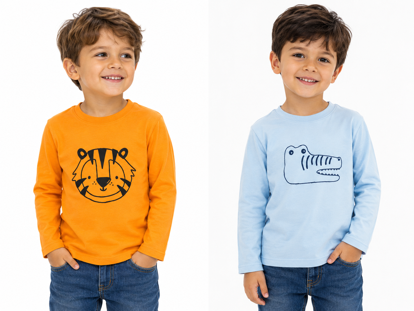 Lupilu 2 Pack Kids Long Sleeve Shirts Cotton