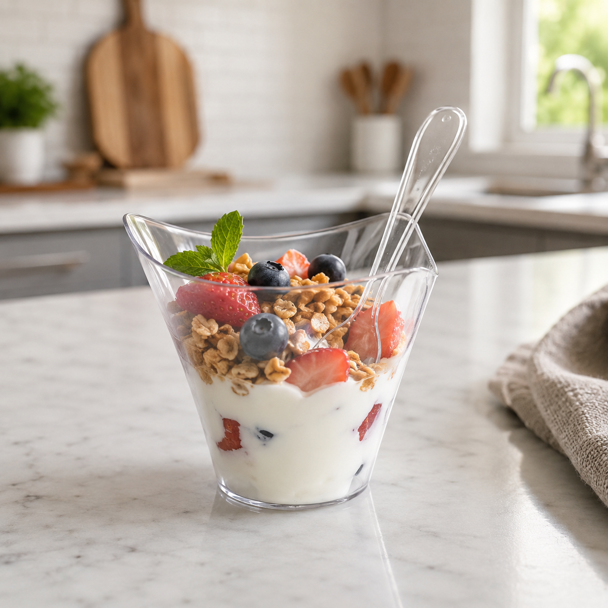 Clear Plastic Dessert Cups (48 pcs)