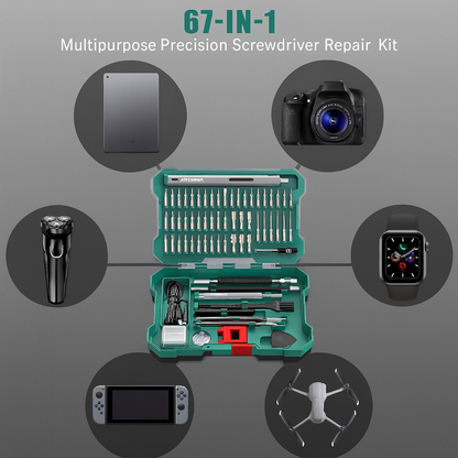 HYCHIKA Electric Precision Screwdriver Set: 67-in-1 Mini Mechanic Tool Kit