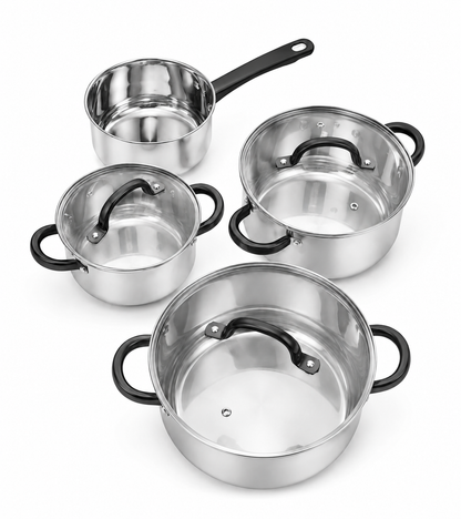 GSW Germany Stainless Steel Stock Pot set of 3 pots and 1 Saucepan