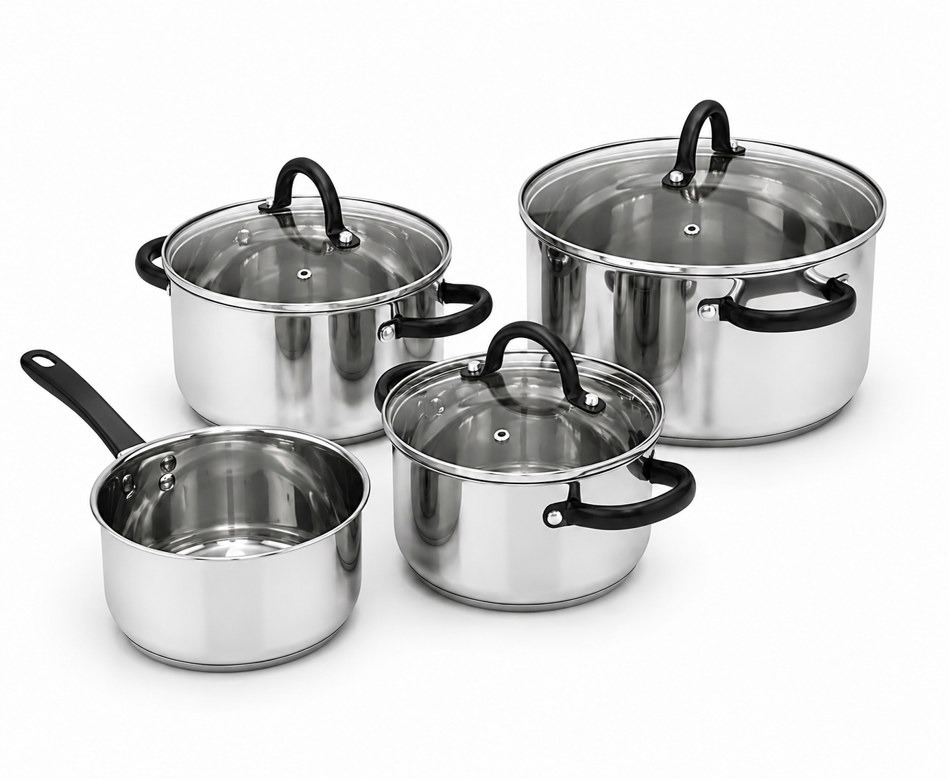 GSW Germany Stainless Steel Stock Pot set of 3 pots and 1 Saucepan