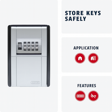 ABUS 787 Key Garage Wall Mount Lock Box for Keys and Small Valuables