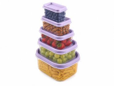 Livarno Home Stackable Food Can Set 5-Piece rectangular
