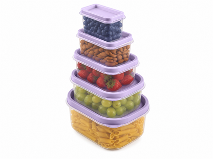 Livarno Home Stackable Food Can Set 5-Piece rectangular
