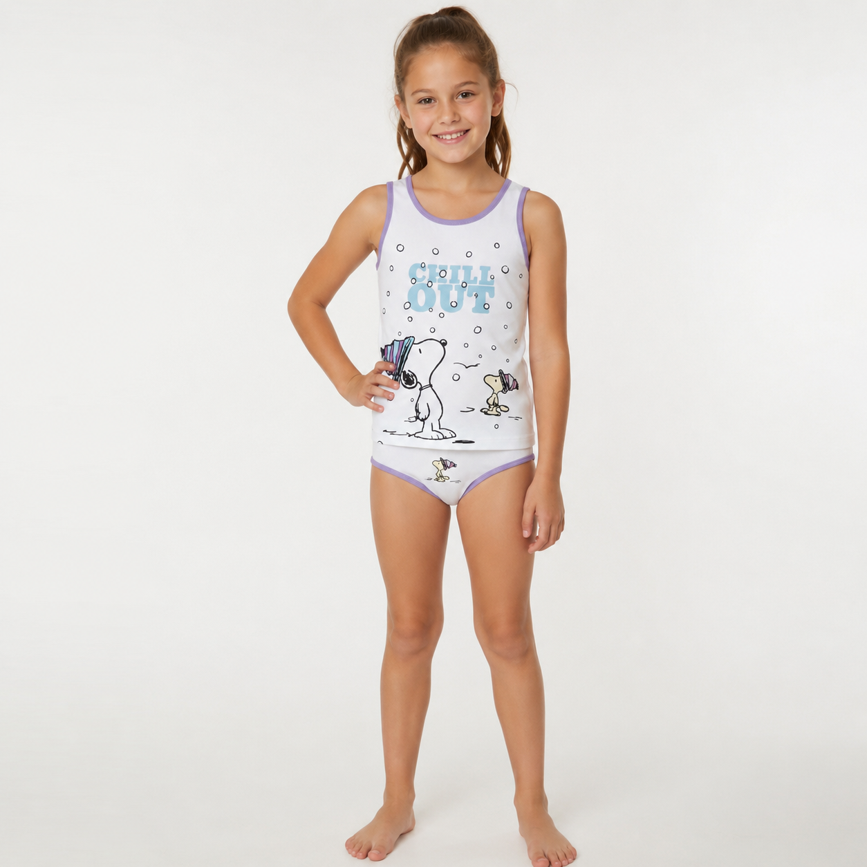 PEANUTS Girls Underwear Set Snoopy Comfortable Cotton - 2Pcs