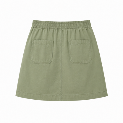 ESMARA Mini Linen Skirt Women Elastic Waist