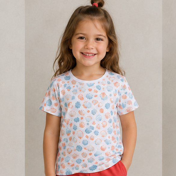 Lupilu Girls Cotton T‑Shirt White Short Sleeve