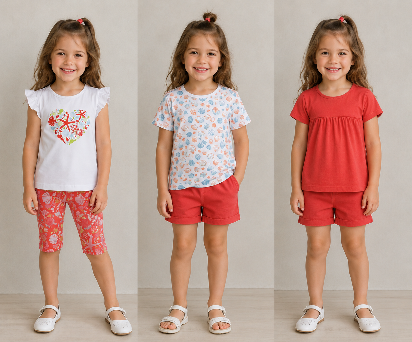 Lupilu Girls Kids T‑Shirt Set  Cotton Pack of 3