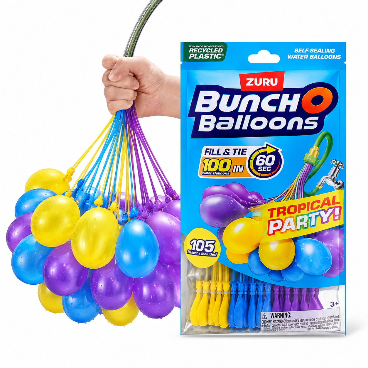 Bunch O Balloons Tropical Party Self-Sealing Water Balloons