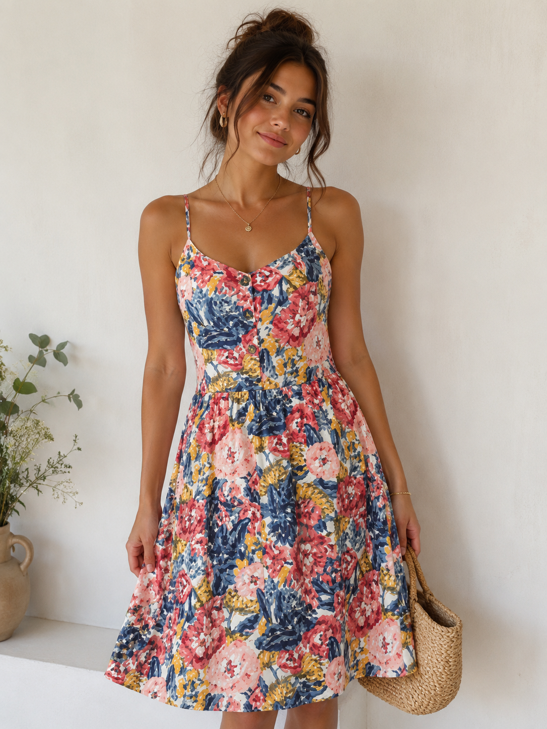 ESMARA Women Linen Dress Floral