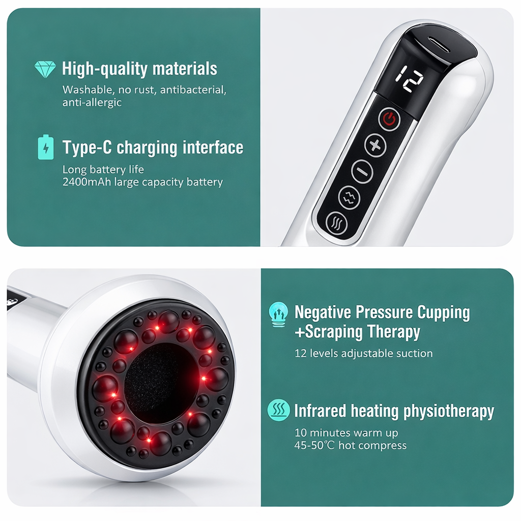 Intelligent Negative Pressure Cupping Massage Device – Portable Relief