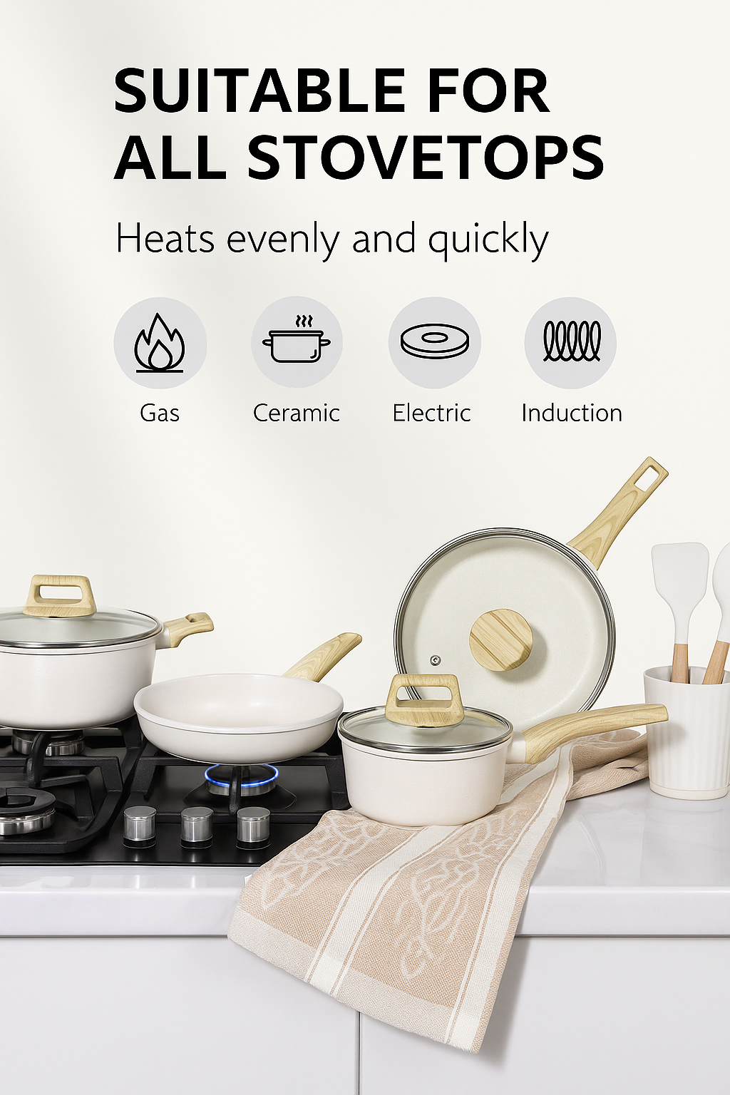 GiPP 7-Piece Nonstick Cookware Set with Aluminum Pans