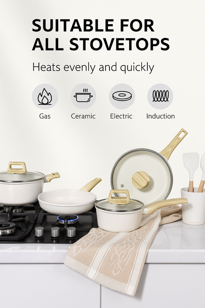 GiPP 7-Piece Nonstick Cookware Set with Aluminum Pans