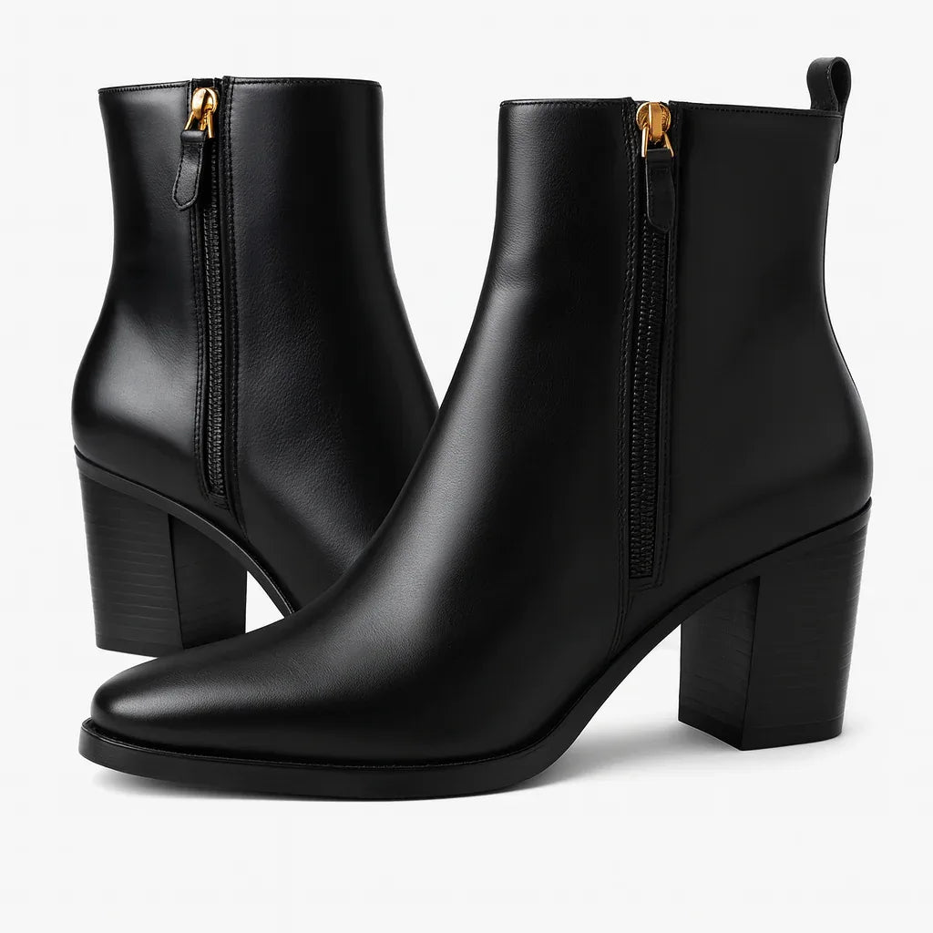 Tory Burch Women's Black Leather Zip-Up Bootie Size 36 - Gomix Brands Outlet