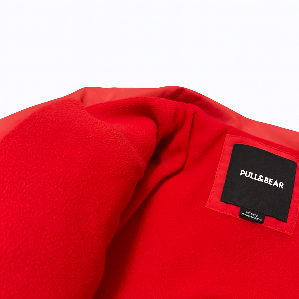 Pull&Bear Stylish Red Winter Bomber Jacket