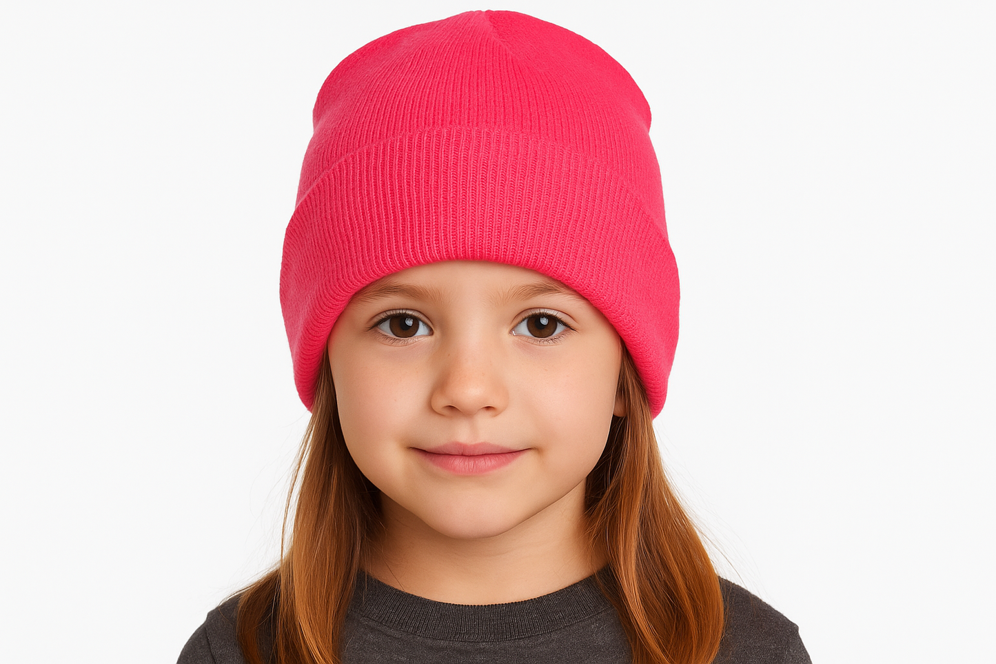 Vibrant Neon Pink Ribbed Knit Beanie Hat for Women - Cozy & Stylish