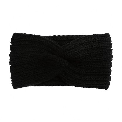 Cozy Wool Knot Cross Headband for Women Elastic Autumn