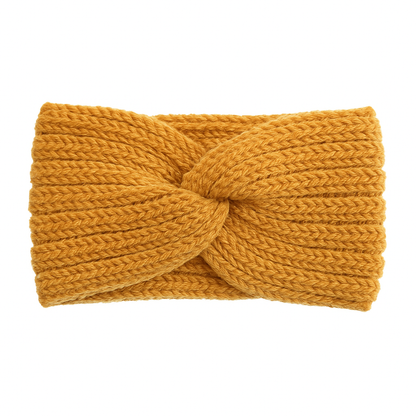 Cozy Wool Knot Cross Headband for Women Elastic Autumn