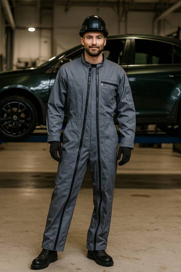 LMA 400518 Grey Double Jumpsuit Washer Workwear