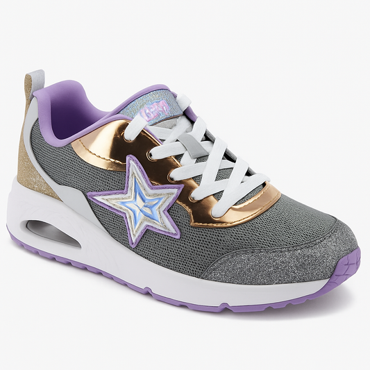 Skechers Girls Uno Starry Vibe Glitter Comfortable Lightweight Sneakers