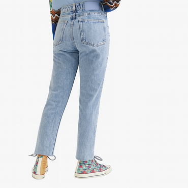 Desigual Women's Patchwork Straight Jeans in Blue