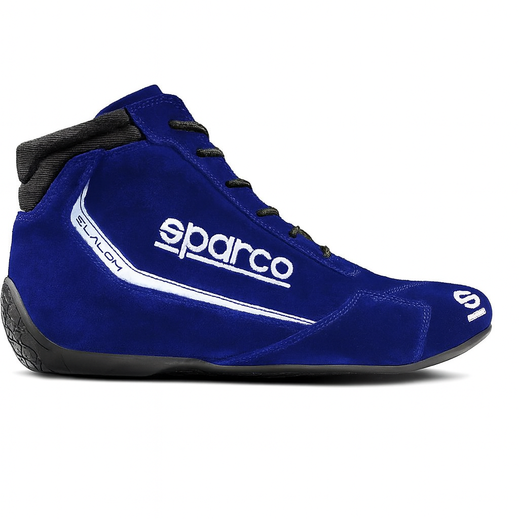 Sparco Slalom Ankle Boots Blue Leather FIA Certified