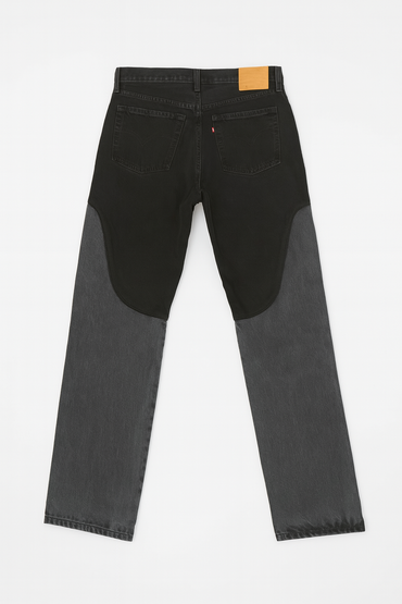 Levi's Premium Black Patchwork Denim Jeans - Modern Straight Fit Style
