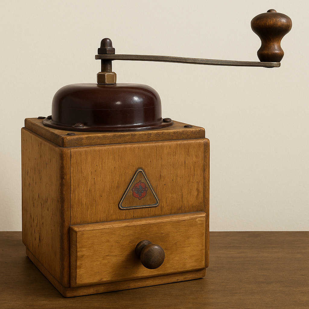 Vintage Alexanderwerk Manual Wooden Coffee Grinder with Steel Burr Hand Crank