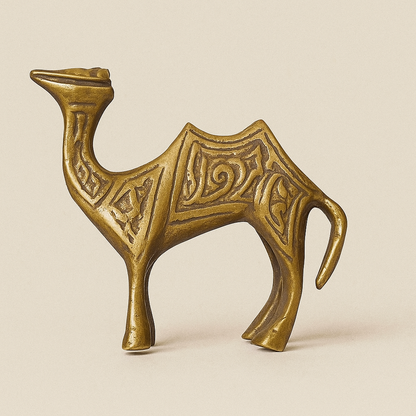 Bronze Caravan: Vintage Handcrafted Camel Figurine
